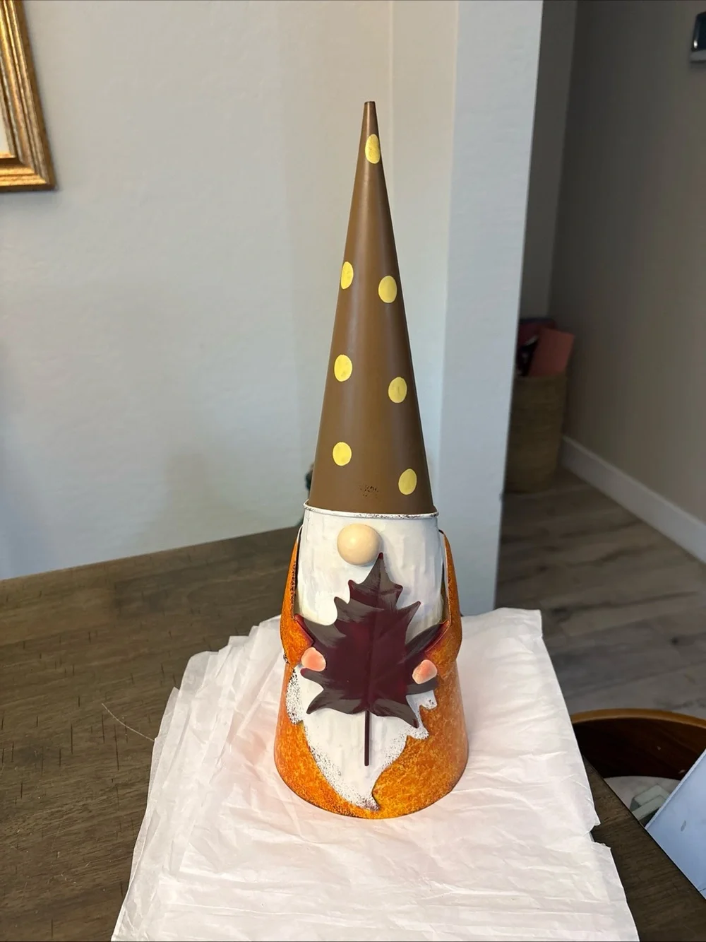 Fall Harvest Autumn Male Metal Cone Shaped 16”